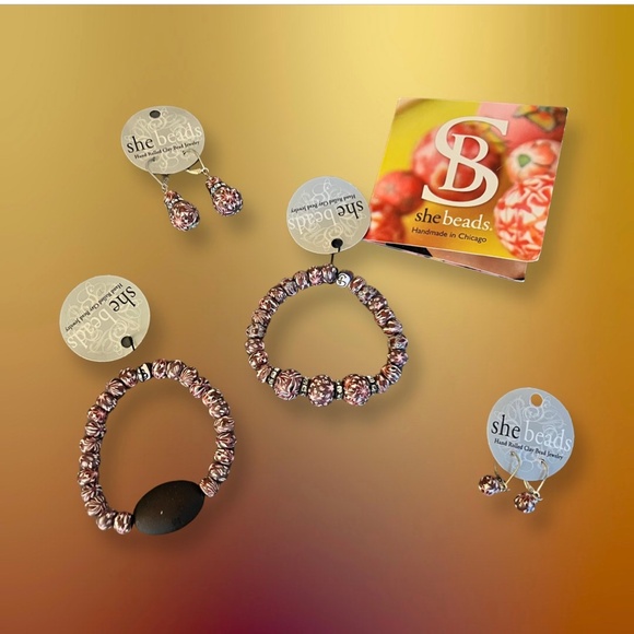 Hand Rolled Clay-Bead Bracelet by She Beads - Picture 3 of 3